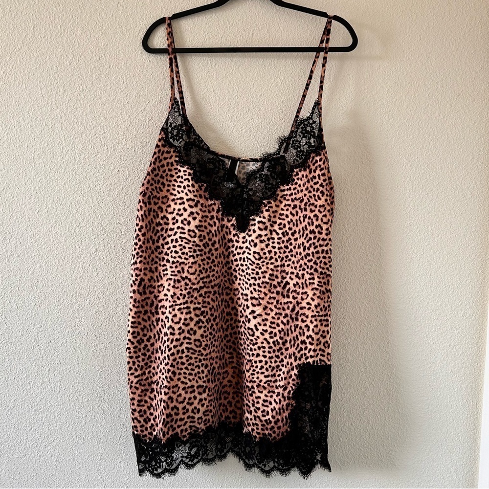 Boudoir Satin Blend Women Slip Dress XXL/24 Cheetah Floral Lace Date Intimate